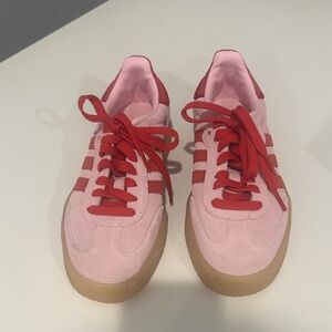 Adidas Women's Pink and Red Sneakers